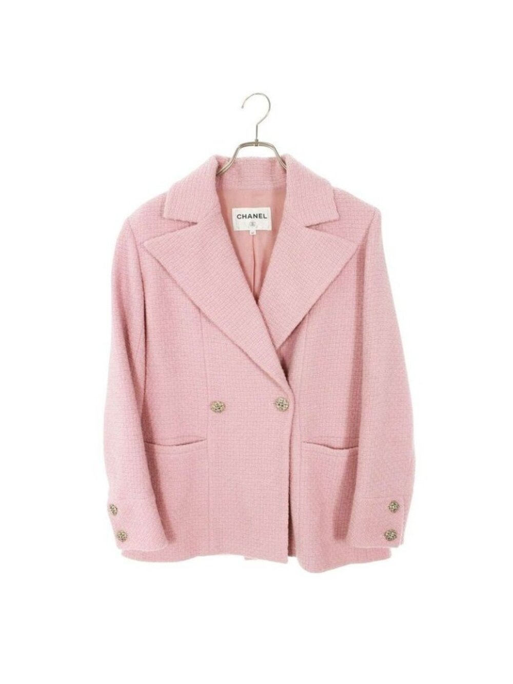 Chanel Coco Mark Button Tweed Jacket 40
